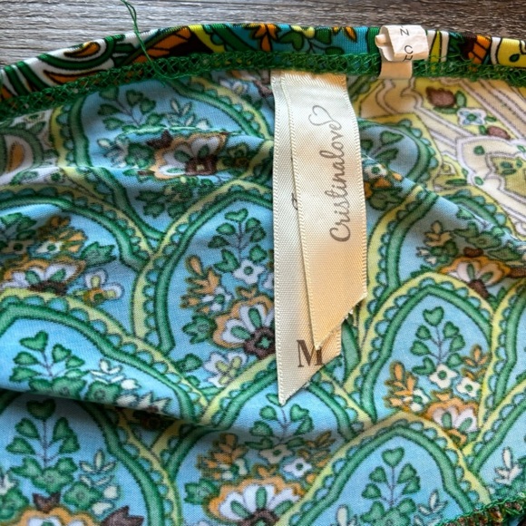 Halter Neck Peacock Print Dress, size M - Picture 3 of 3